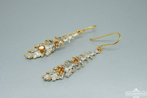 Auskarai su citrinu - AUM1891