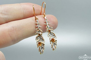 Auskarai su citrinu - AUM1891