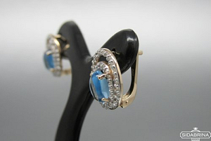 Auskarai su deimantais ir topazais - DAU007