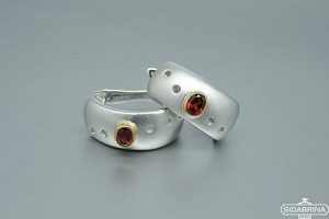 Auskarai su granatais - AUM844