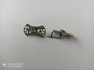 Auskarai su peridotu - AUM2199