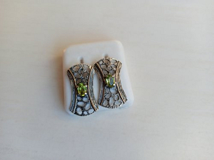 Auskarai su peridotu - AUM2199