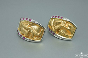 Auskarai su rubinais - AUM772