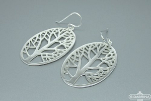 Kabantys sidabriniai auskarai - AUM815