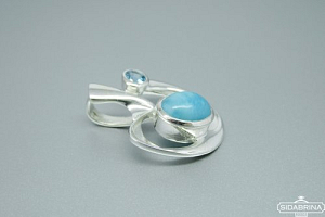 Pakabukas su larimaru ir topazu - PAM791