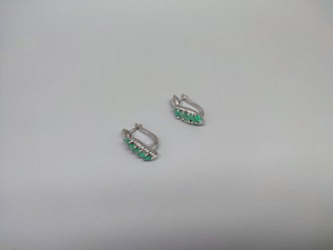 Sidabriniai auskarai su berilu - AUM2400