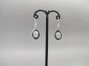 Sidabriniai auskarai su mėnulio akmeniu - AUM2391