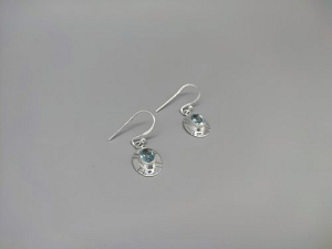 Sidabriniai auskarai su topazu - AUM2409