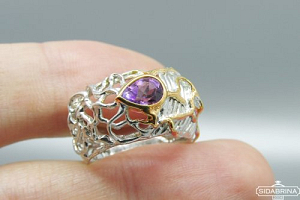 Žiedas su ametistu - ZDM1192
