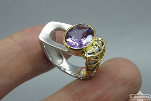 Žiedas su ametistu - ZDM525