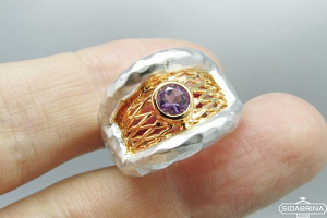 Žiedas su ametistu - ZDM991