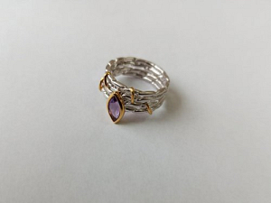 Žiedas su ametistu - ZDM1555