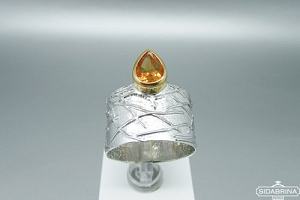 Žiedas su citrinu - ZDM1188