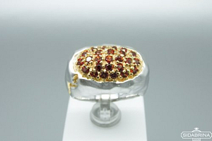 Žiedas su granatais - ZDM876