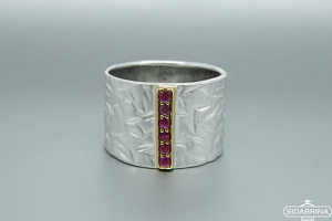 Žiedas su rubinais - ZDM714