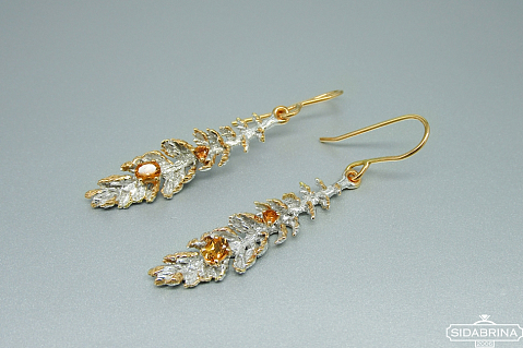 Auskarai su citrinu - AUM1891