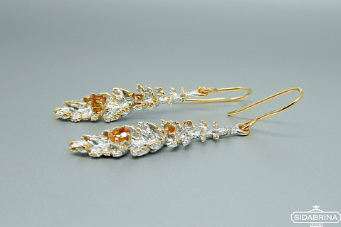 Auskarai su citrinu - AUM1891