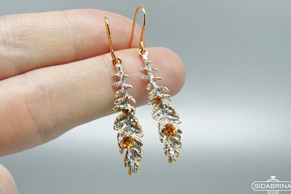 Auskarai su citrinu - AUM1891