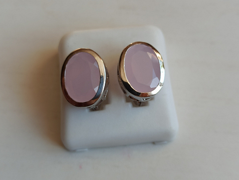 Auskarai su rožiniu kvarcu - AUM2207