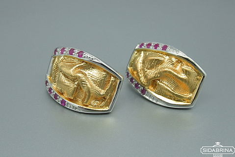 Auskarai su rubinais - AUM772