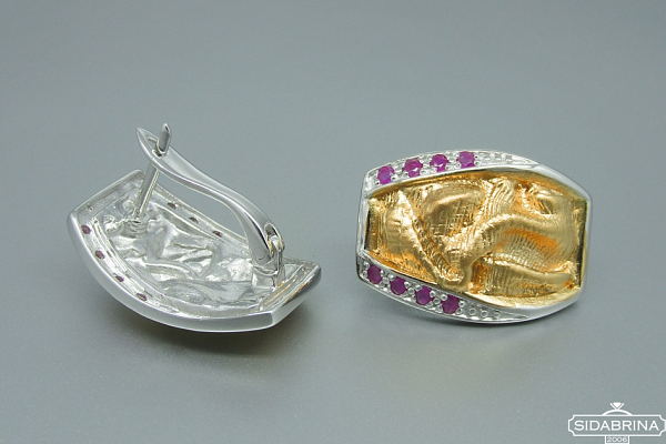 Auskarai su rubinais - AUM772