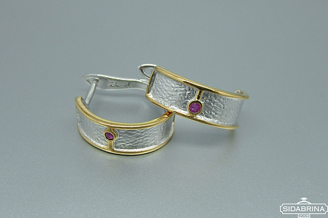 Auskarai su rubinais - AUM778