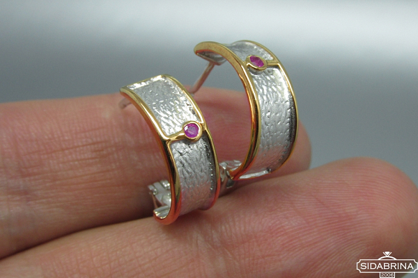 Auskarai su rubinais - AUM778