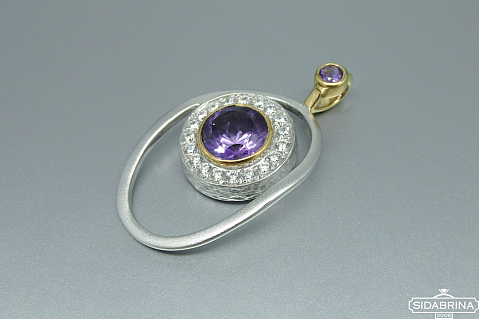 Pakabukas su ametistu - PAM411