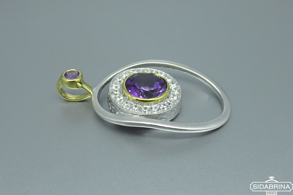 Pakabukas su ametistu - PAM411