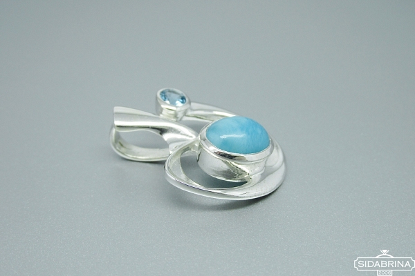 Pakabukas su larimaru ir topazu - PAM791