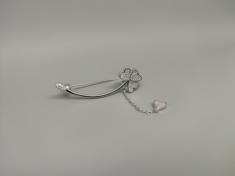 Sidabrinė sagė su cirkoniu - SGM105