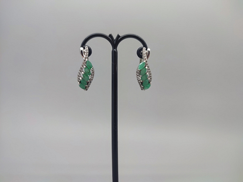 Sidabriniai auskarai su berilu - AUM2400