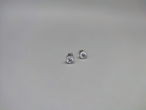 Sidabriniai auskarai su cirkoniu - AUM2401