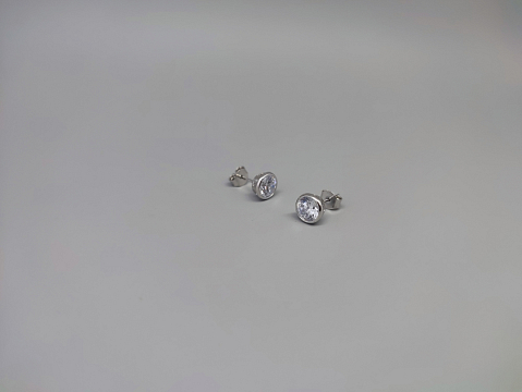 Sidabriniai auskarai su cirkoniu - AUM2401