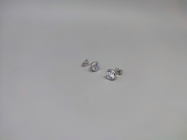 Sidabriniai auskarai su cirkoniu - AUM2401