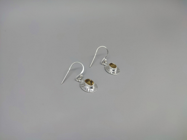 Sidabriniai auskarai su citrinu - AUM2411