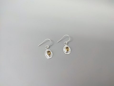 Sidabriniai auskarai su citrinu - AUM2411