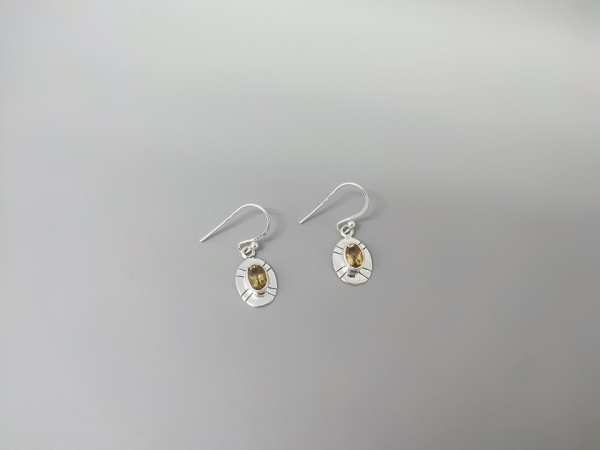 Sidabriniai auskarai su citrinu - AUM2411