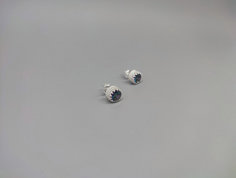 Sidabriniai auskarai su mistiniu kvarcu - AUM2408