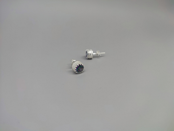 Sidabriniai auskarai su mistiniu kvarcu - AUM2408