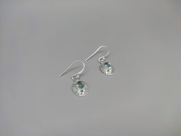 Sidabriniai auskarai su topazu - AUM2409