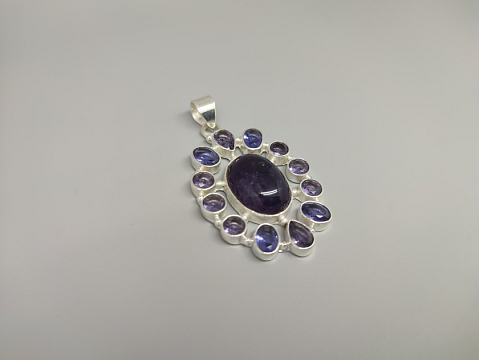 Sidabrinis pakabukas su ametistu - PAM9178