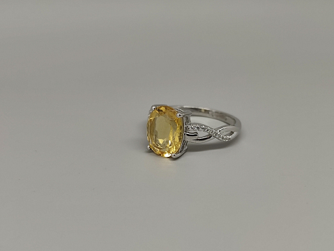 Sidabrinis žiedas su citrinu - ZDM180