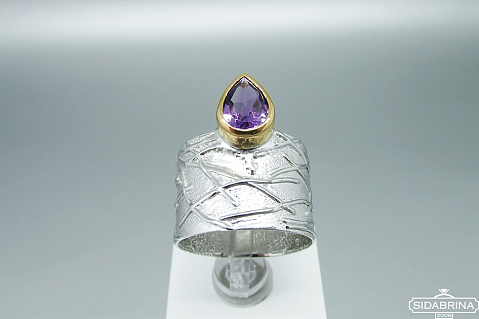 Žiedas su ametistu - ZDM1187