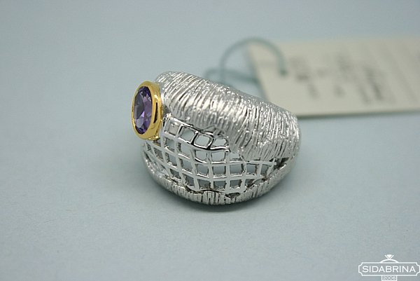 Žiedas su ametistu - ZDM418