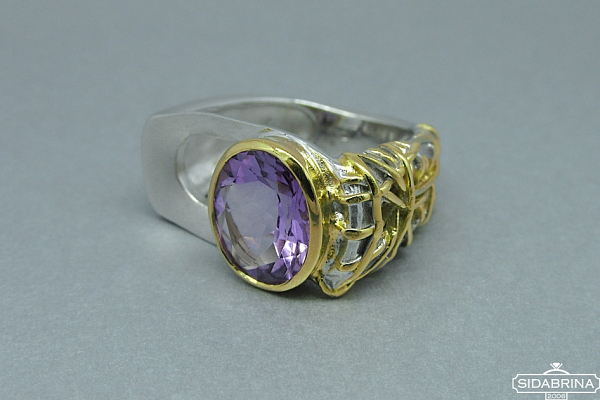 Žiedas su ametistu - ZDM525