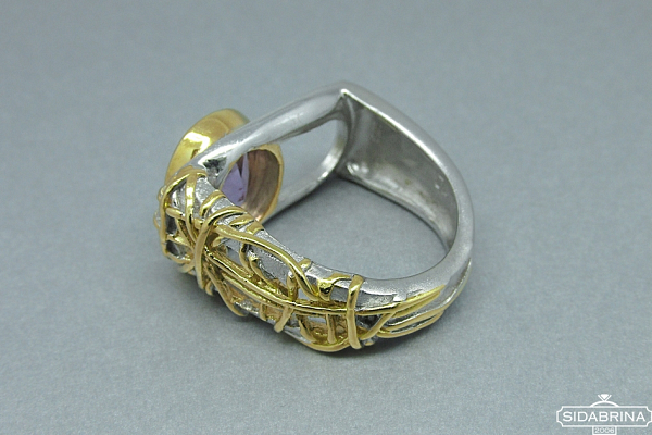 Žiedas su ametistu - ZDM525
