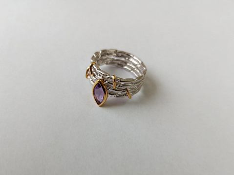 Žiedas su ametistu - ZDM1555