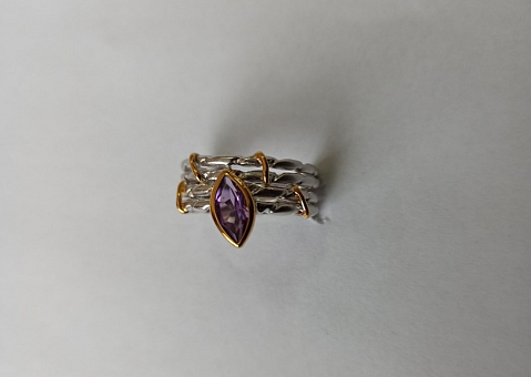 Žiedas su ametistu - ZDM1555