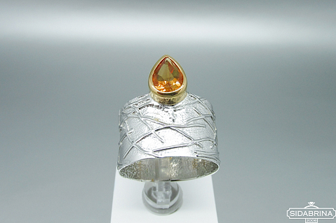 Žiedas su citrinu - ZDM1188